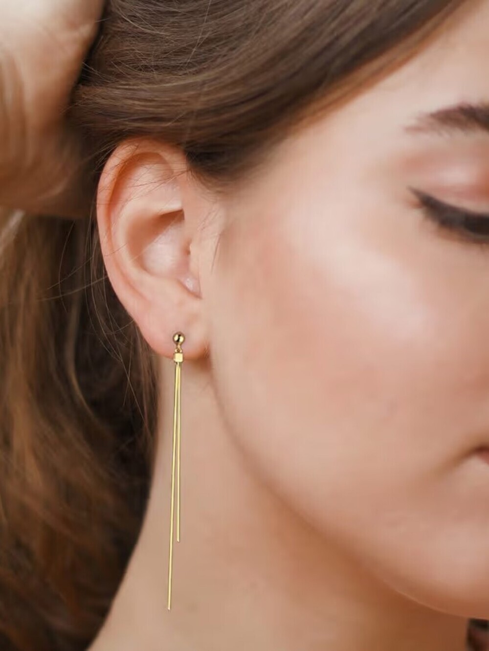 Dainty Dangle Drop Minimalist Gold Earrings